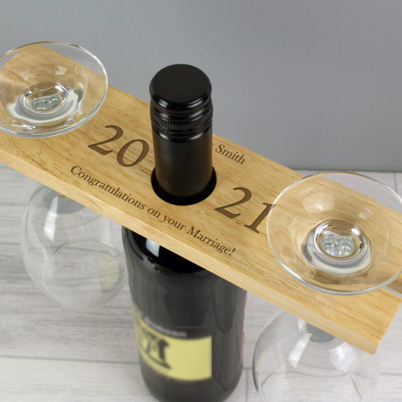 Personalised Year Wine Glass & Bottle Holder 