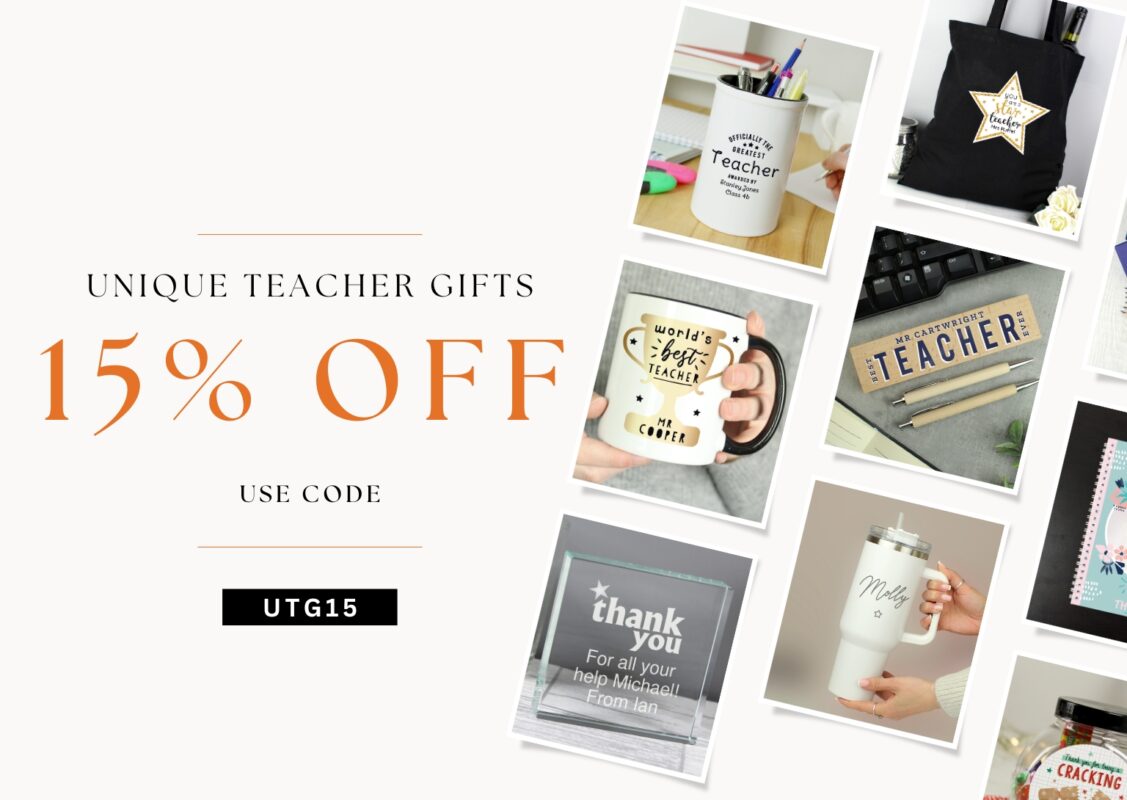 Unique Teacher Gifts - 15% Off Discount Code - Use UTG15 at Checkout