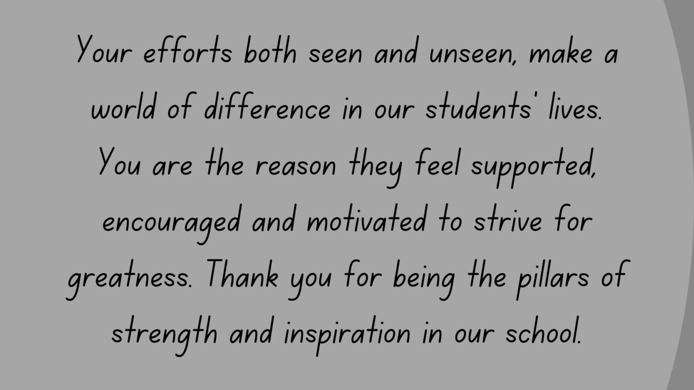 Inspirational Message from the Headteacher to Teachers 