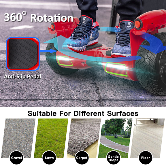 Hoverboard with anti-slip pedals Hoverboard with anti-slip pedals