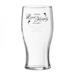 Personalised Pint Glasses - Happily Ever After Tulip Pint Glass