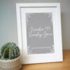 Personalised Grey Home A4 Framed Print