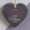 Personalised Signs - To The Moon Back Printed Slate Hang Heart