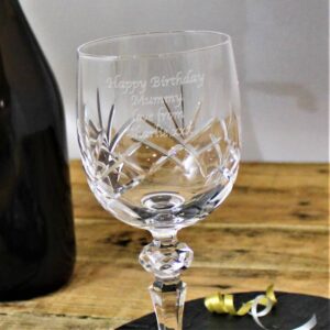 Personalised Cut Crystal Wine Glass