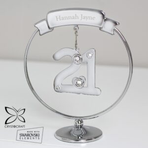 Personalised Name Only Crystocraft 21st Celebration Ornament