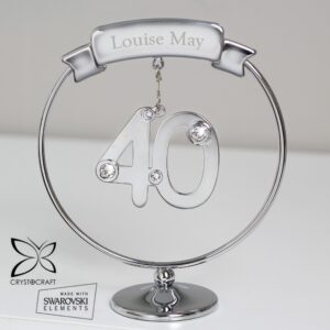 Personalised Name Only Crystocraft 40th Celebration Ornament