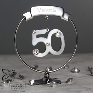 Personalised Name Only Crystocraft 50th Celebration Ornament