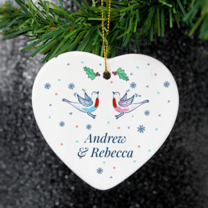 Personalised Couples Christmas Heart Decoration
