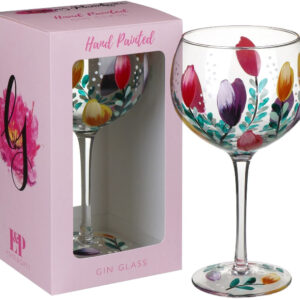 Gin & Tonic Glass / Large / Tulips / Hand Painted