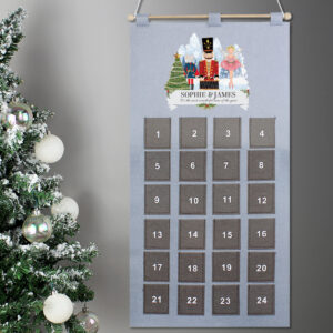 Personalised Nutcracker Advent Calendar In Silver Grey