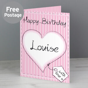 Personalised Heart Stitch Any Name Card