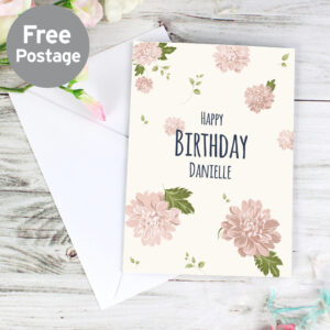 Personalised Rose Gold Floral Card