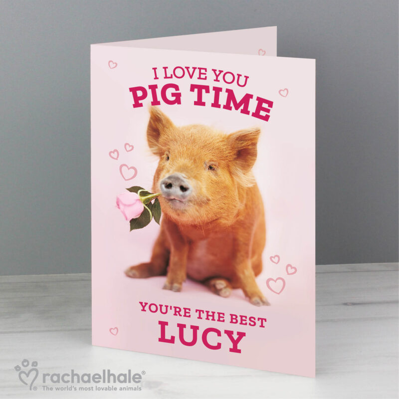 Personalised Rachael Hale I Love You Pig Time Card - Personalised Gifts ...