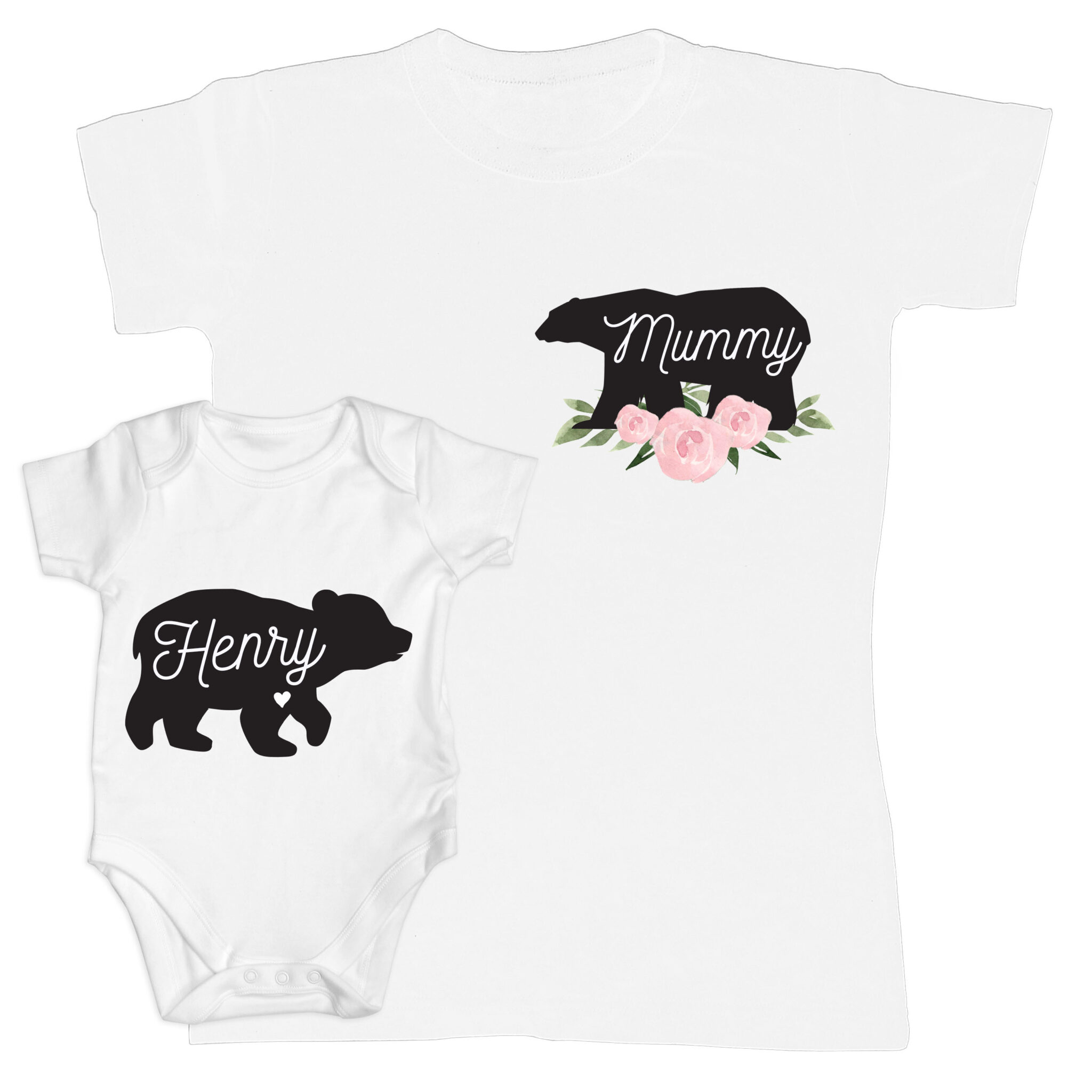 Personalised Mother & Baby Mama Bear T-Shirt And Vest Set (Medium & 0-3mths) Personalised Mother & Baby Mama Bear T-Shirt And Vest Set (Medium & 0-3mths)