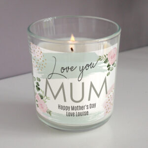 Personalised Abstract Rose Scented Jar Candle