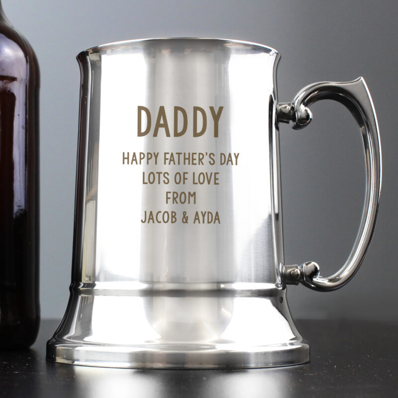 Personalised Father's Day Gift Ideas - Personalised Free Text Stainless Steel Tankard