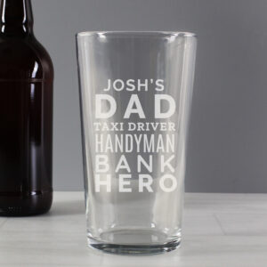 Personalised ‘Dad Jobs’ Pint Glass