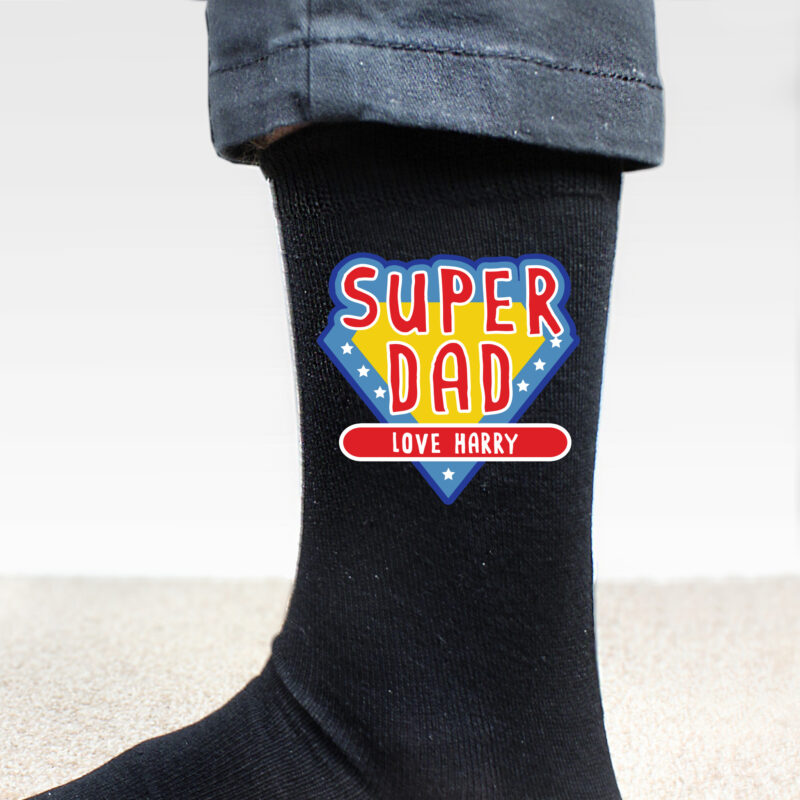 Personalised Super Dad Mens Socks - Personalised Father's Day Gift Ideas