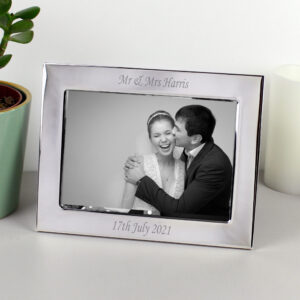 Personalised Silver Plated 7x5 Landscape Photo Frame