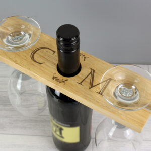Personalised Initials Wine Glass & Bottle Holder