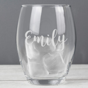 Personalised Name Only Stemless Wine Glass