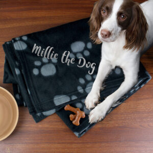 Personalised Dog Paw Print Fleece Blanket