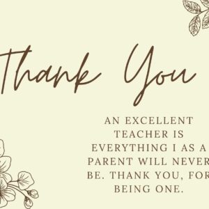 Thank You Messages for Teachers from Parents - Beige Appreciation Card