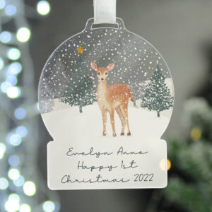 Personalised A Winters Night Acrylic Snow Globe Decoration
