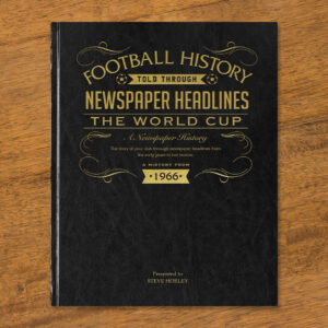 Personalised Arsenal Newspaper Book - Black Deluxe Leather