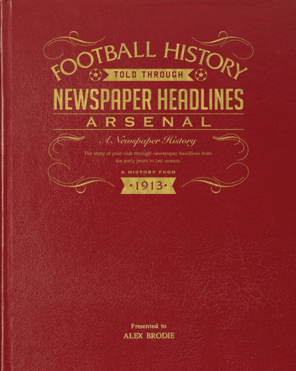 Arsenal Newspaper Book - Red Leather