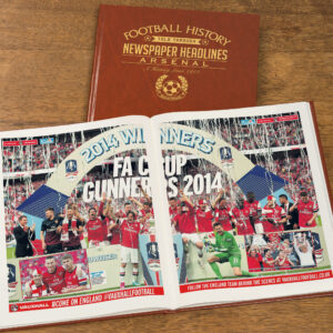 Arsenal Newspaper Book - Brown - Open Page Coloured