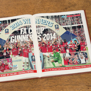 Personalised Arsenal Newspaper Book - Brown - Open Page Coloured