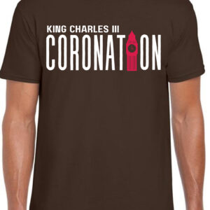 King Charles Coronation T-Shirt For Men / Big Ben - Dark Chocolate