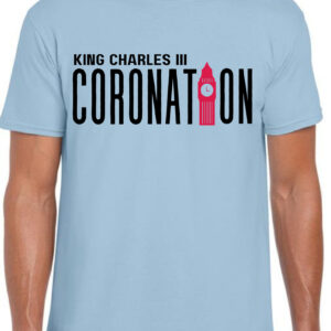 King Charles Coronation T-Shirt For Men / Big Ben - Light Blue