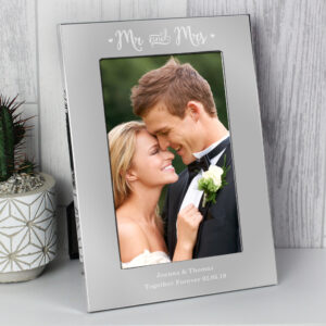 Personalised Mr & Mrs 6x4 Silver Photo Frame
