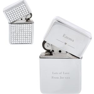 Personalised Decorative Heart Diamante Lighter