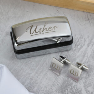 Personalised Usher Wedding Cufflinks and Box Set