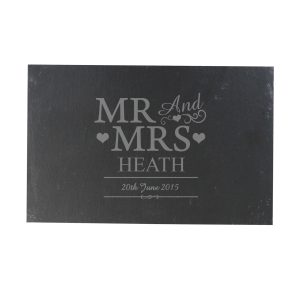 Personalised Mr & Mrs Slate Placemat