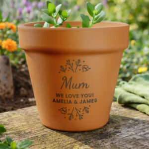 Personalised Floral Terracotta Plant Pot