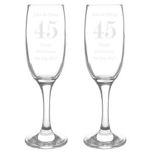 Personalised Anniversary Pair of Flutes
