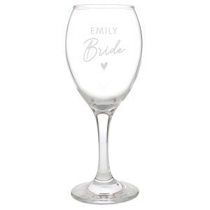 Personalised Bride Wine Glass