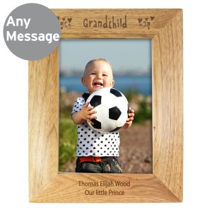 Personalised Grandchild 5x7 Oak Finish Photo Frame