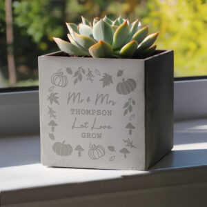 Personalised Pumpkin Concrete Plant Pot