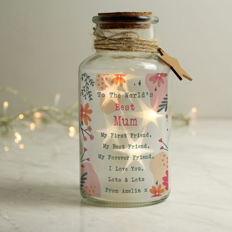 Personalised Floral Pillar Candle 
