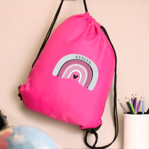 Personalised Pastel Rainbow Pink Kit Bag