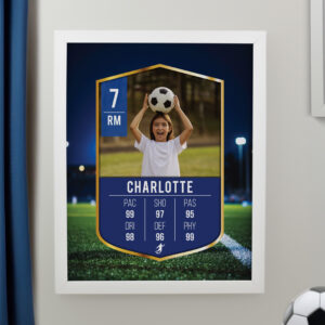 Personalised Photo Upload Football Card Football White Poster Frame