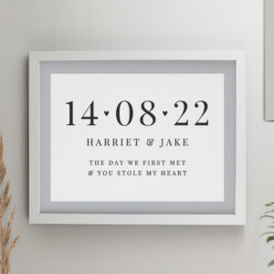Personalised Special Date White Poster Frame