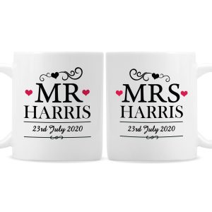 Personalised Mr & Mrs Mug Set