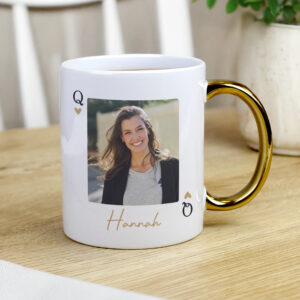 Personalised Photo Upload Queen Gold Handle Mug