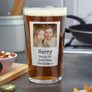 Personalised Photo Upload Polaroid Beer Glass